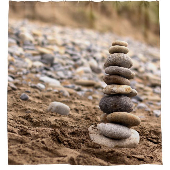 Balancing stones | shower curtain (Front)