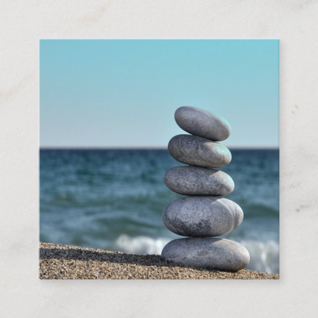 Balancing Stones Square Chiropractic Square Business Card (Front)