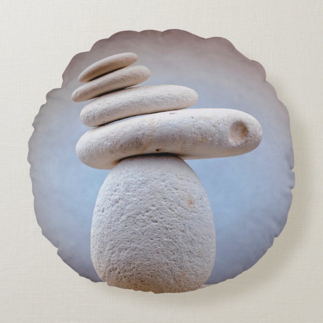 Balancing Stones Square + your ideas Round Cushion (Front)