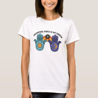 Balancing Vibes Sun & Moon Celestial Hamsa T-Shirt