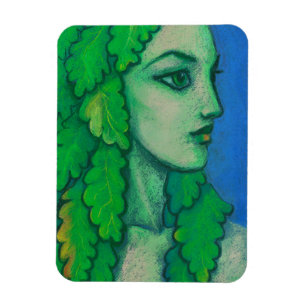 Balanis, dryad, green leaves, forest goddess, art magnet