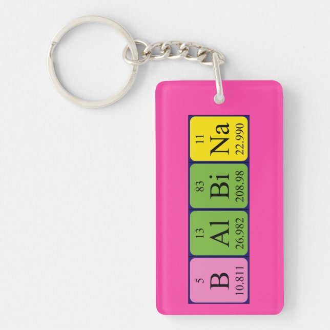 Balbina periodic table name keyring (Front)