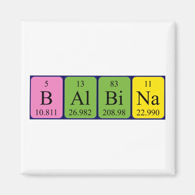Balbina periodic table name magnet (Front)