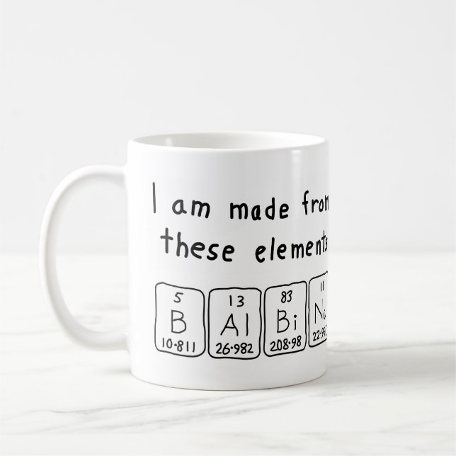 Balbina periodic table name mug (Left)