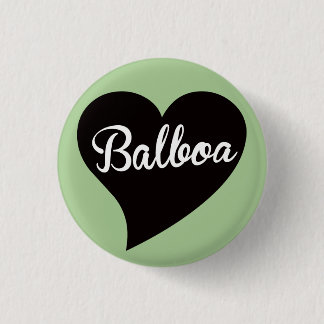 Balboa Black Heart Mint 3 Cm Round Badge
