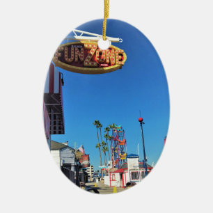 Balboa Fun Zone, Newport Beach, California Ceramic Tree Decoration