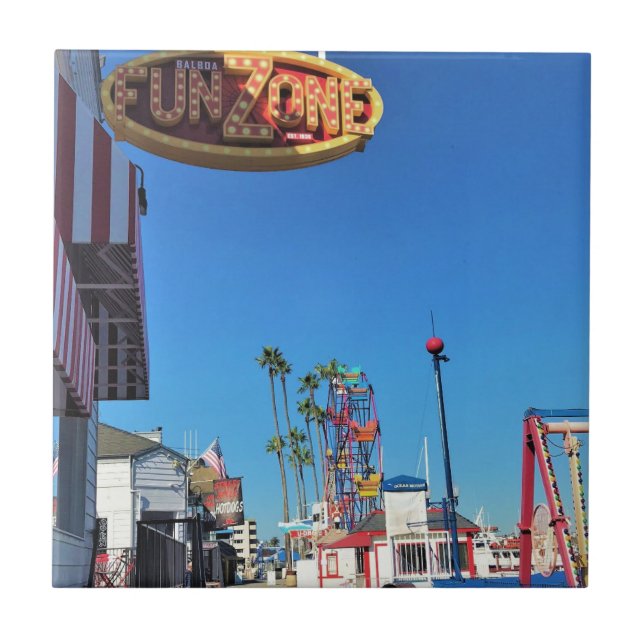 Balboa Fun Zone, Newport Beach, California Tile (Front)