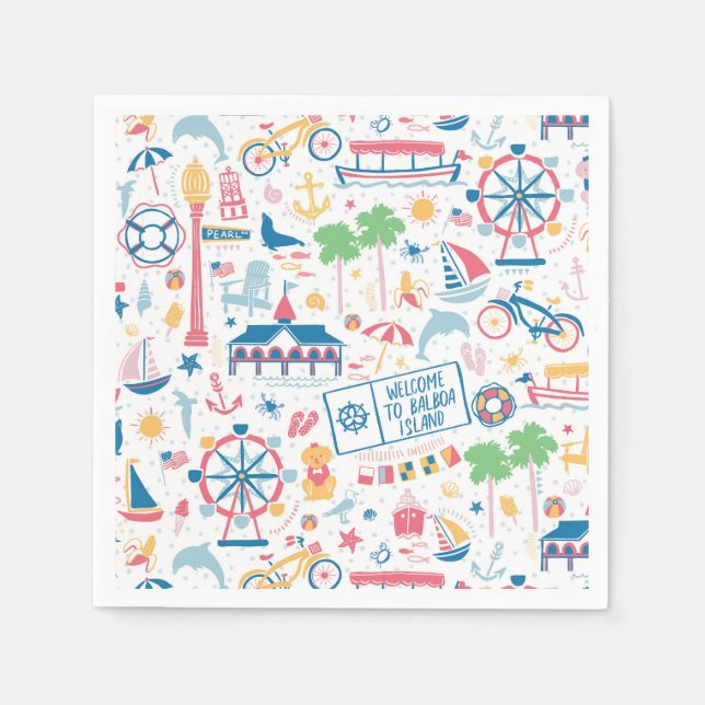 Balboa Island Cocktail Napkins (Front)