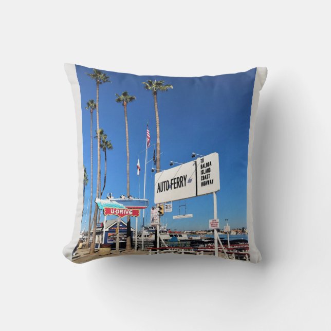 Balboa Island Ferry, Newport Beach, California Cushion (Front)