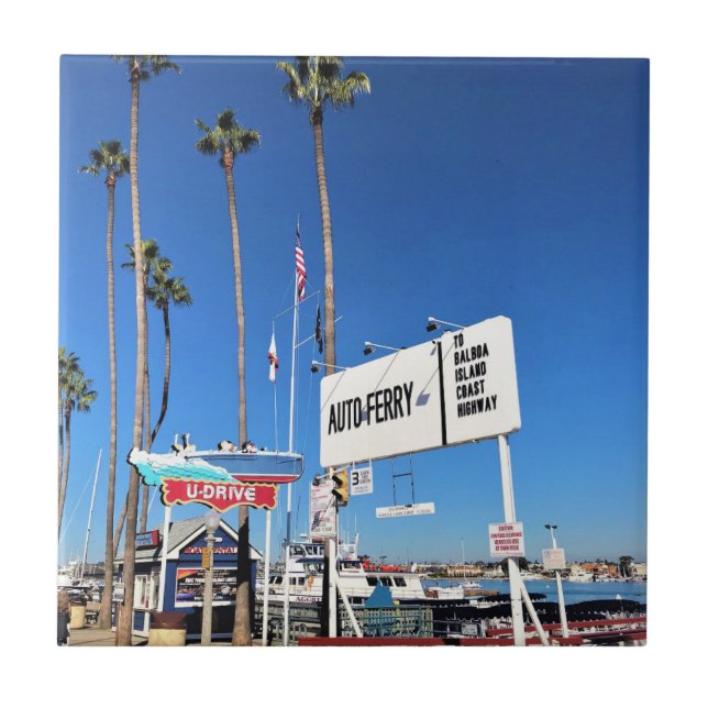 Balboa Island Ferry, Newport Beach, California Tile (Front)