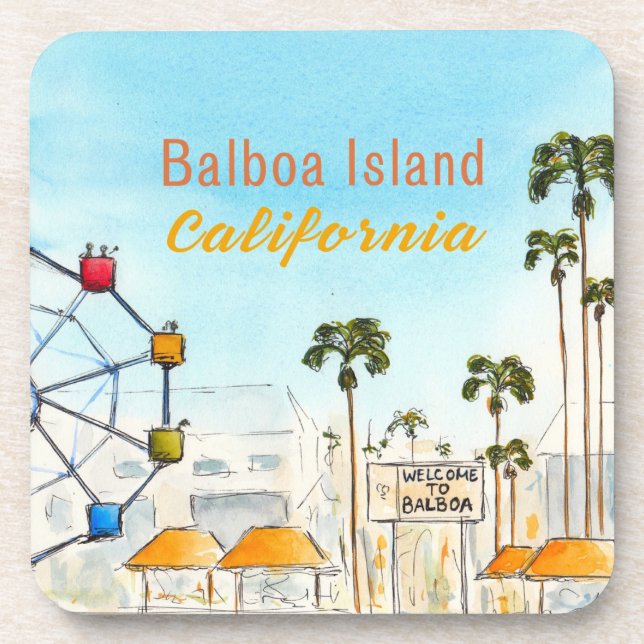 Balboa Island Newport Beach Coaster (Front)