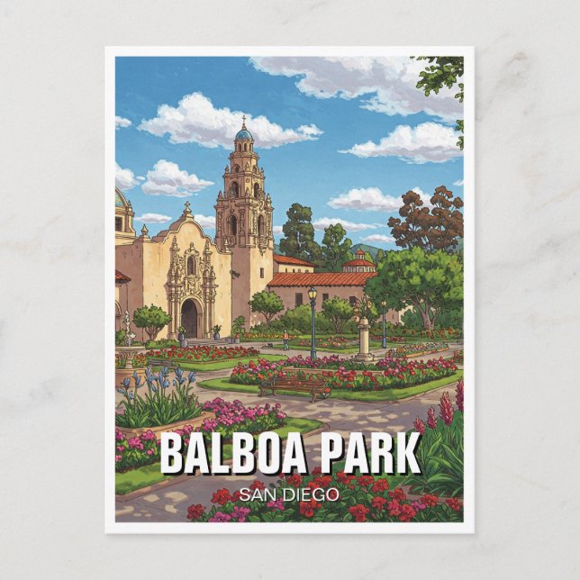 Balboa Park San Diego CA Travel Postcard (Front)