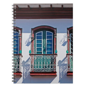 Balconies on facade in Diamantina, Minas Gerais, B Notebook