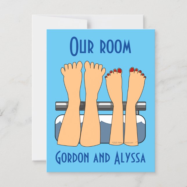 Balcony Feet Cruise Ship Stateroom Door Marker Magnetic Invitation (Front)