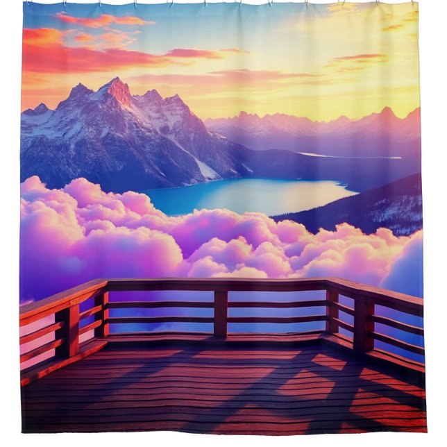 Balcony View Shower Curtain (Front)