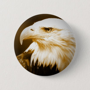 Bald American Eagle Eye 6 Cm Round Badge