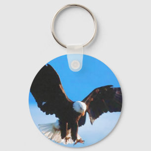 Bald American Eagle Key Ring