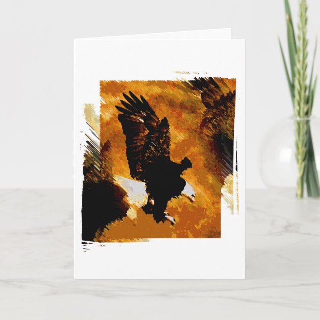 Bald American Eagle Landing Card (Front)