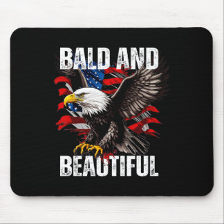 Bald And Beautiful July 4th Independence Day Ameri Mouse Mat