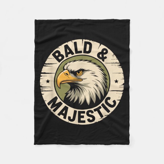 Bald And Majestic, Hairless Baldness And Balding M Fleece Blanket (Front)