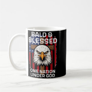 Bald Blessed One Nation Under God Eagle Aamerican Coffee Mug