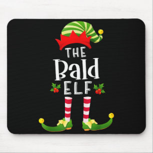 Bald Christmas Elf Matching Pajama X-mas Party  Mouse Mat