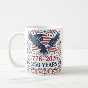 Bald Eagle 250 years of Freedom Custom Name Coffee Mug