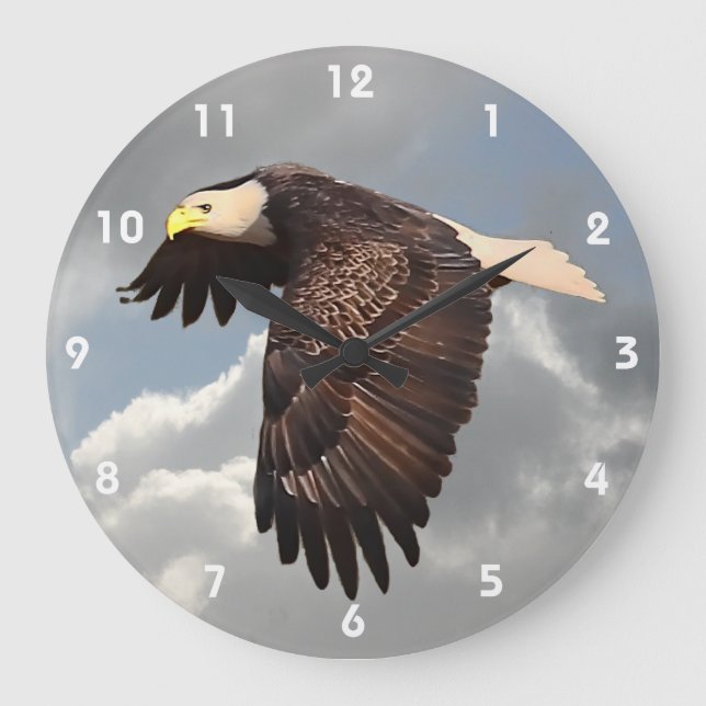 BALD EAGLE 2 LARGE CLOCK (Front)