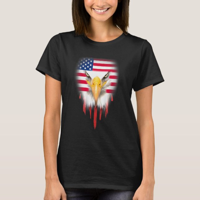 Bald Eagle 4th Of July American Flag Patriotic Fre T-Shirt (Front)