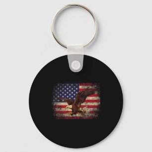 Bald Eagle 4th Of July Christmas Gift American Fla Key Ring