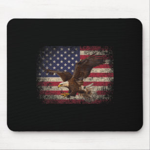 Bald Eagle 4th of July Christmas Gift American Fla Mouse Mat