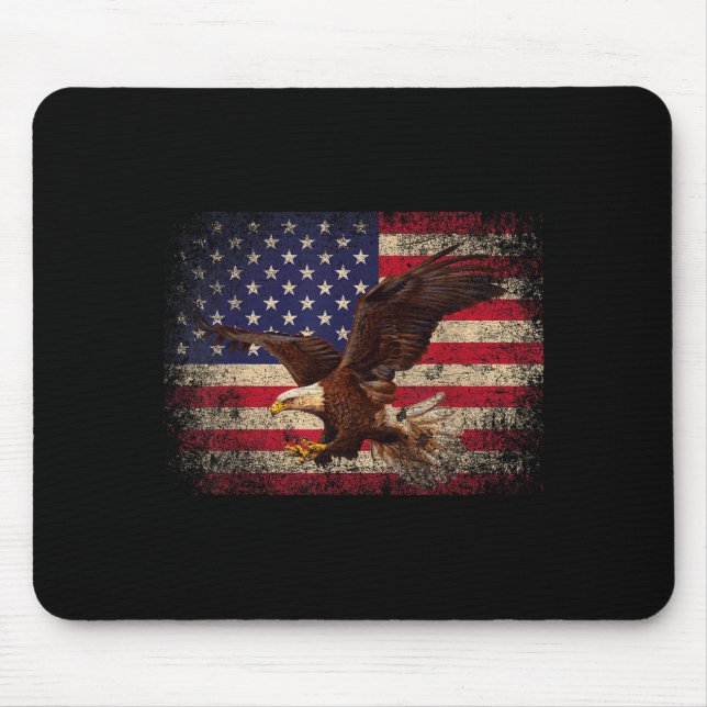 Bald Eagle 4th Of July Christmas Gift American Fla Mouse Mat (Front)