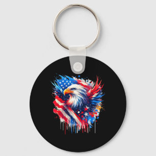 Bald Eagle 4th of July Independence Day American Key Ring