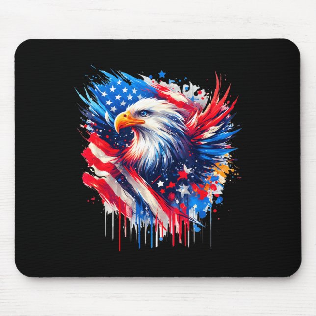 Bald Eagle 4th of July Independence Day American Mouse Mat (Front)