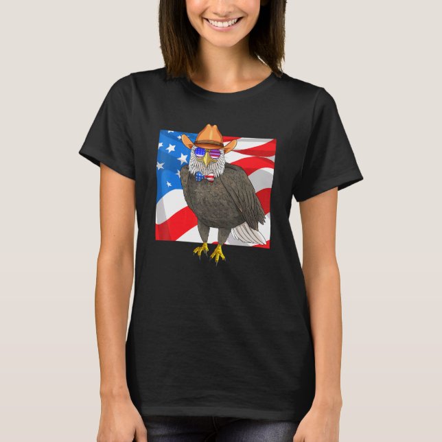 Bald Eagle 4th Of July Patriotic American Flag T-Shirt (Front)