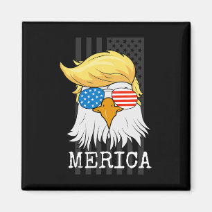 Bald Eagle 4th Of July Trump American Flag Funny Magnet