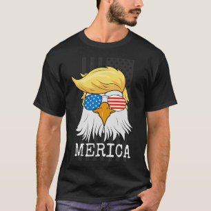 Bald Eagle 4th Of July Trump American Flag Funny  T-Shirt