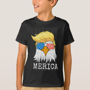Bald Eagle 4th Of July Trump American Flag Funny T-Shirt