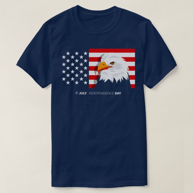 Bald Eagle 4th of July USA US Independence Day Ame T-Shirt (Design Front)