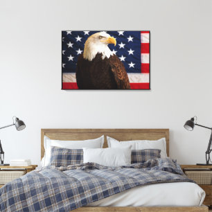 Bald Eagle 4th Of July Wrapped Canvas Print
