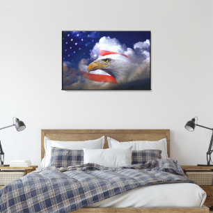 Bald Eagle 4th Of July Wrapped Canvas Print