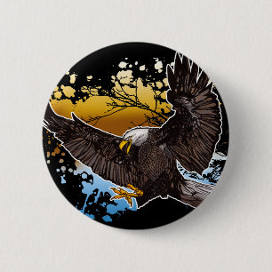 Bald Eagle 6 Cm Round Badge