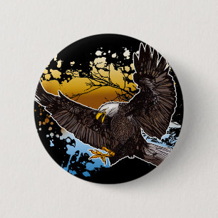 Bald Eagle 6 Cm Round Badge