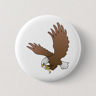 bald eagle 6 cm round badge