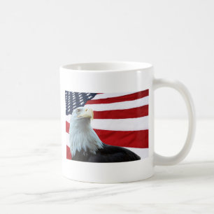Bald Eagle Against the American Flag Mug