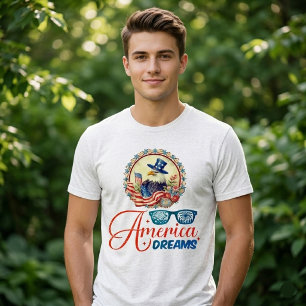 Bald Eagle America Dreams Independence Patriotic Tri-Blend Shirt