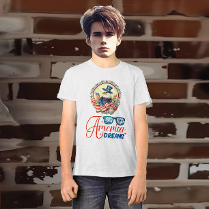 Bald Eagle America Dreams Independence Patriotic  Tri-Blend Shirt