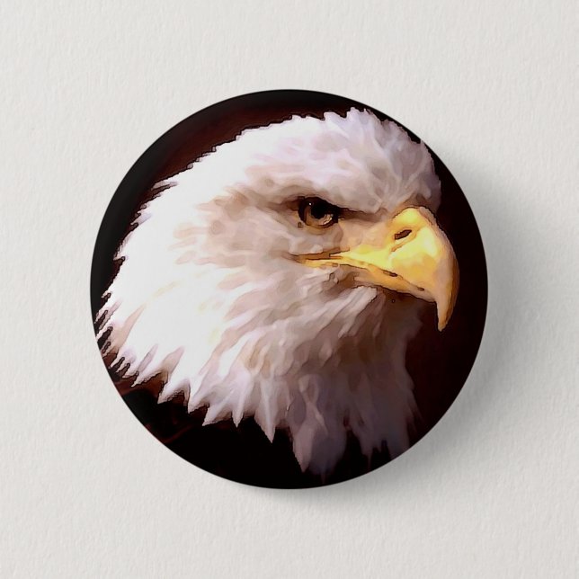 Bald Eagle American Eagle 6 Cm Round Badge (Front)