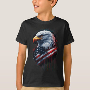 Bald Eagle American Flag 4th Of July Patriotic Ink T-Shirt