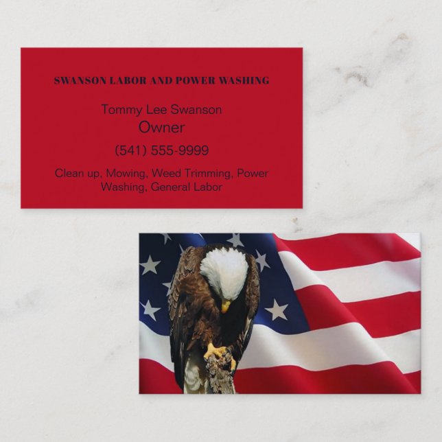 Bald Eagle American Flag  Business Card (Front/Back)